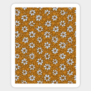 Batik Florals in Mustard and GrayTones Sticker